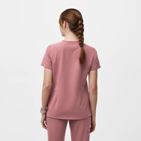 Figs Women's Catarina One Pocket Scrub Top in Mauve, Size Large - Picture 4 of 8